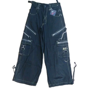 Punk Gothic Hose. Oxyzone mit Schnallen, Reißverschlüssen, Blau Schwarz Gr. 30 - Bild 1 von 15