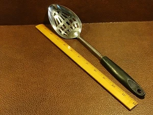 Cuchara Ranurada EKCO Cromada Mango Negro 12" Largo Buen Estado. para edad USA - Imagen 1 de 21