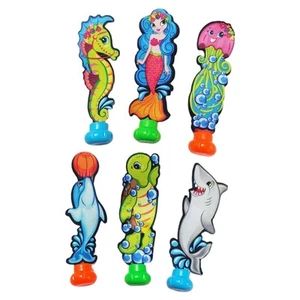 6 Pieces Diving Toys Aquatic Exercise Sensory Cute Bath Toys Swimming Pool Dive - Picture 1 of 7