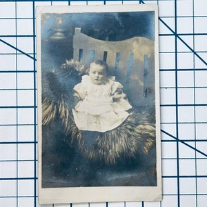 RPPC Vintage Baby Portrait Postcard F.J. Seaman Hull York Blackpool - Picture 1 of 3