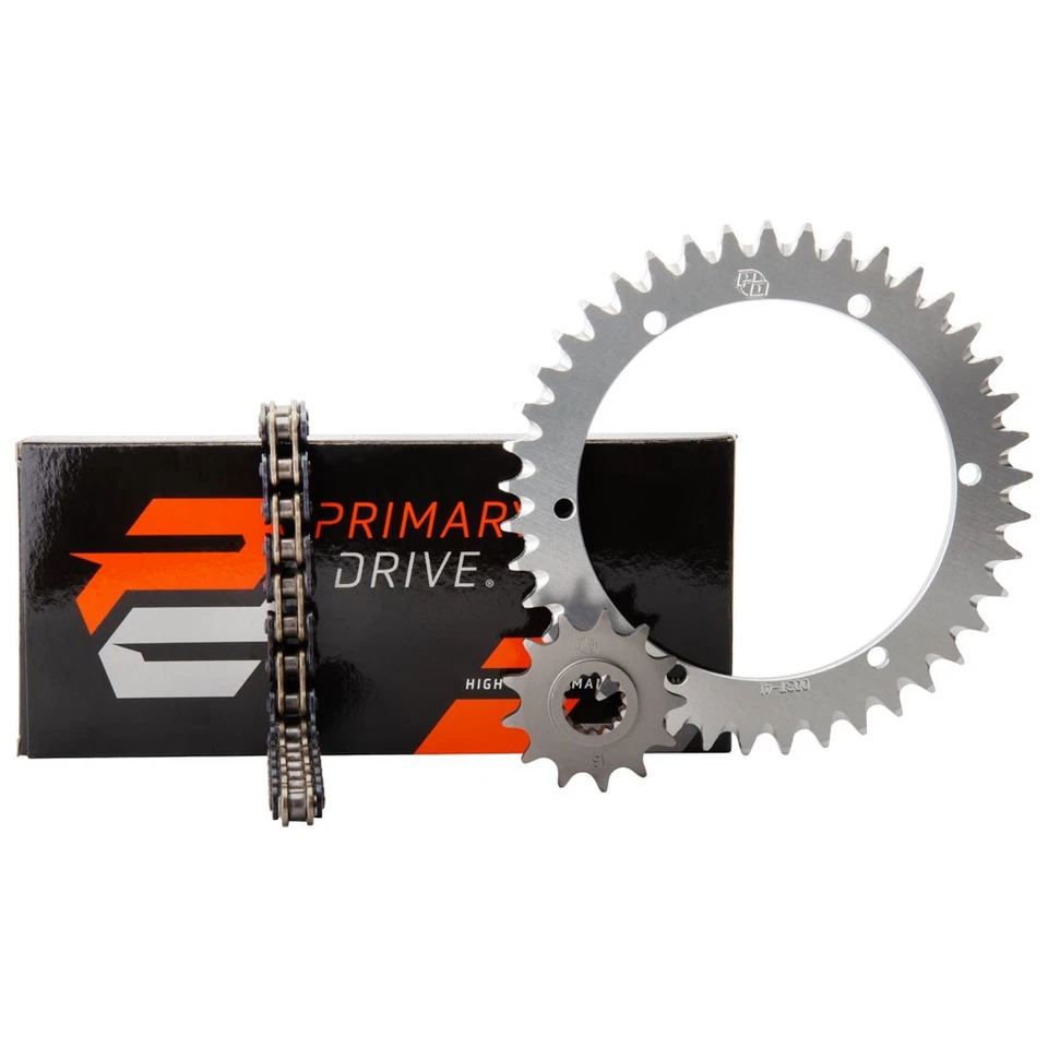 Primary Drive Alloy Sprocket O-Ring Chain Kit Slvr For KAWASAKI KDX200 1986-1990 - Image 1 of 1