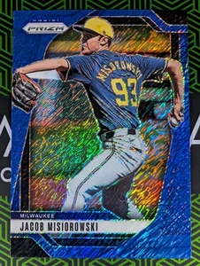 Jacob Misiorowski 2025 Panini Prizm Baseball Blue Shimmer Prizm 08/15 Brewers - Picture 1 of 2