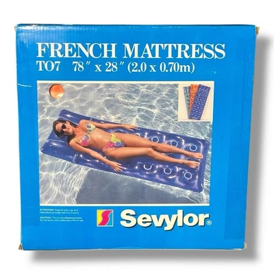 "Colchón inflable francés Sevylor T07 naranja 78"" X 28"" nuevo sellado vintage" Foto 1 de 4