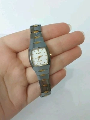 Vintage RADO Jubile 160.0383.3 Diamond White Dial Quartz Watch Tungsten HTF - Image 1 of 4