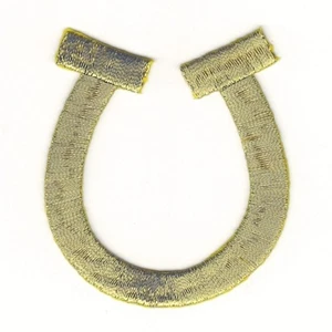 Lucky Gold Horseshoe Patch Embroidered Iron-on Sew on - Picture 1 of 2