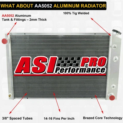 For 1973~1989 1976 CHEVY C/K 10 20 30 GMC Suburban Jimmy 3-Row Aluminum Radiator Foto 1 de 4