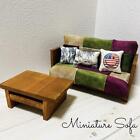 0427B Miniature Sofa Table Vintage Patchwork Dollhouse