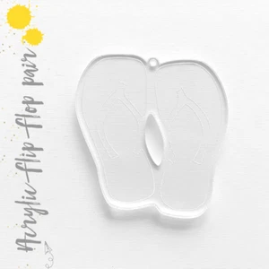  Acryl Schlüsselanhänger klar 3" FLIP FLOP S 1/8" dick - 25-50er Pack (optional Schlüsselring - Bild 1 von 5