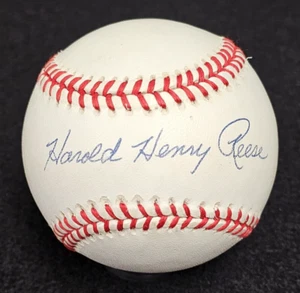 Rare HAROLD HENRY REESE-PEE WEE Signed FULL NAME Official Baseball-YANKEES-PSA - Picture 1 of 9
