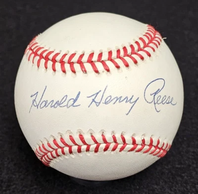 Rare HAROLD HENRY REESE-PEE WEE Signed FULL NAME Official Baseball-YANKEES-PSA - Image 1 of 4