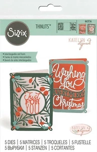 Sizzix Katelyn Lizardi Thinlits Stanzenset 4 tlg. Minikarte Frohe Weihnachten, NEU - Bild 1 von 1