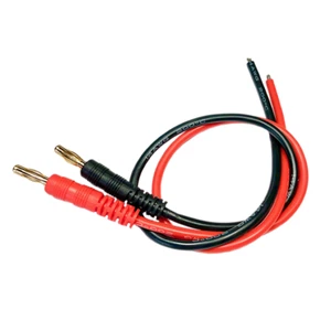 Set Ladekabel 2x 4mm Bananenstecker 30cm langer 14AWG 200º Kabel enden verzinnt - Picture 1 of 7