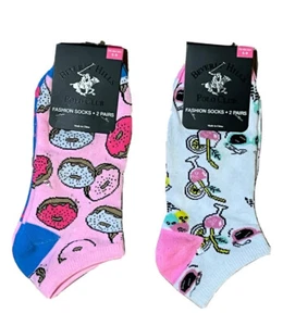 Beverly Hills Polo Club Funny Socks Novelty Donut Stars Women’s Size 9-11 Socks - Picture 1 of 6