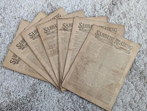 Antique Sabbath Reading Booklet Magazine New York Lot Of 6 Religious 1800's - Picture 1 of 14