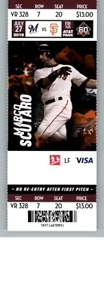 Билет Milwaukee Brewers vs San Francisco Giants 27.07.2018 — Марко Скутаро - Изображение 1 из 2