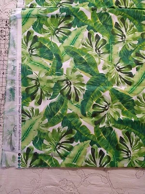 Tropical Leaf Fabric Brother Sister Design Studios Leaves Monstera Palm Remnant - Image 1 of 4
