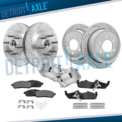 10pc RWD Front Rear Drilled Rotors Brake Pads Calipers for Ford F-150 Mark LT — 第 1/4 张图片