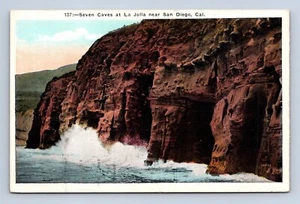 137- Cartolina Seven Caves La Jolla vicino San Diego Cal non spedita - Foto 1 di 2
