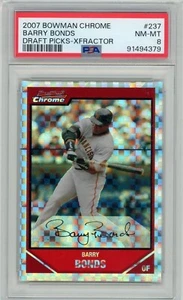 2007 Bowman Chrome Baseball #237 Barry Bonds Draft Picks-Xfractor #064/299 PSA 8 - Picture 1 of 2
