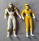 1995 Mighty Morphin Power Rangers White Ranger & Yellow Ranger Action Figure Lot