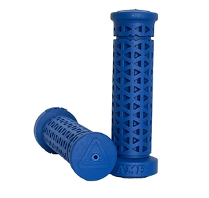 AME SOFT Zone Flangeless BMX MTB Bicycle Grips - Made in USA - BLUE - Picture 1 of 1