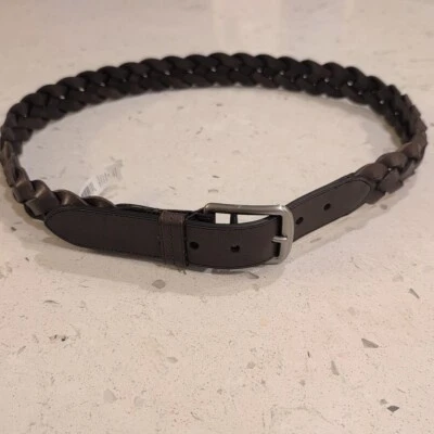 Coach Woven  Belt, Men’s Size 38, Brown Woven Leather NEW - Image 1 of 4