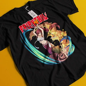Fairy Tail Shirt Natsu Dragneel Tshirt Erza Scarlet T-Shirt Lucy Happy Luxus Tee - Picture 1 of 6