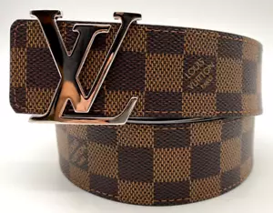 Cintura Uomo LOUIS VUITTON M0212 LV Fibbia Iniziale Ceinture Damier 110/44 - Autentica - Foto 1 di 13