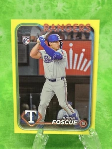 Justin Foscue RC - Yellow - 2024 Topps Update #US296 Texas Rangers Rookie Card - Picture 1 of 11