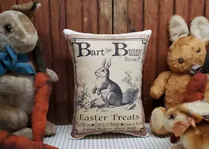 VINTAGE RETRO PRIMITIVE STYLE BART THE BUNNY RABBIT EASTER ADVERTISING PILLOW - Picture 1 of 9