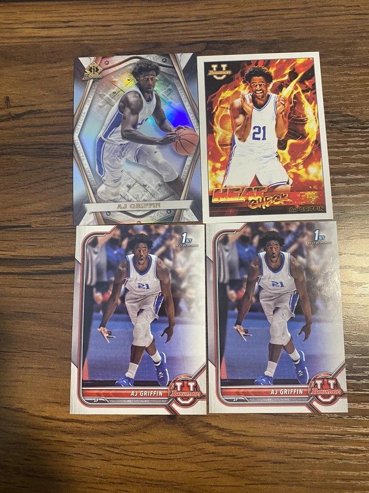 (4) 2021-22 Bowman University U Basketball Invicta #BI-7 AJ Griffin RC 1st - Image 1 of 1