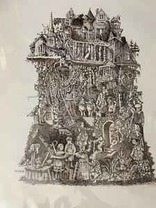 🪞✨ “Behind the Looking Glass” by Doug Desmond – 13×16″ Pen & Ink Art 🎨🌟 - Picture 1 of 3