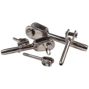 Swage Terminal Fork End with Clevis Pin for Wire Rope Assemblies A4 Stainless - Picture 1 of 10