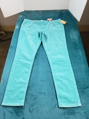 Mossimo Jeans Sz 15 Womens Green Stretch Corduroy Mid Rise Pants Straight NWT - Image 1 of 4