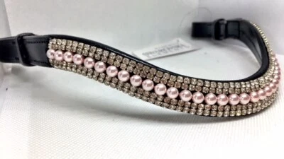 Pink Pearl and Crystal Browband Competition Browband  Pony Cob Full Xfull - image 1 of 4