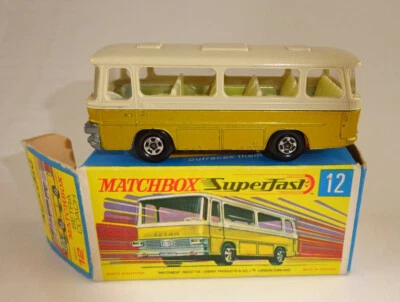 Matchbox Superfast Nr. 12B Setra Coach gold & graues Dach in "H" Box - Bild 1 von 4