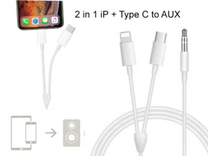 iPhone / USB-C Male To 3.5mm Aux Male Cable for iPhone 13 12 11 SamsuS20 S21 - Bild 1 von 2