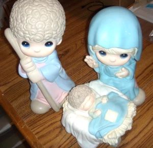Figuras grandes de colección 1999 de la Natividad de los Preciosos Momentos María Niño Jesús y José 12 pulgadas - Imagen 1 de 5