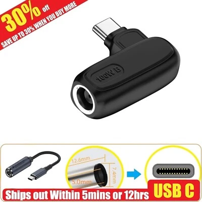 140W/65W 7.4mm Laptop Charger Converter USB Type C Power Charging Cable Adapter - Image 1 of 4