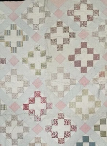 XL ANTIQUE/VINTAGE HAND QUILTED CUTTER QUILT! NICE COLORS! - Picture 1 of 24