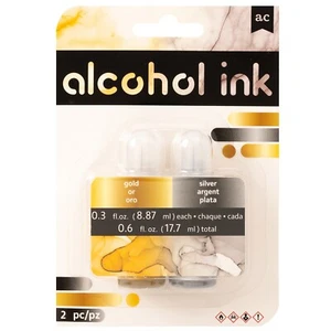 American Crafts inchiostro alcolico 0,3 oz 2/Pkg - metallizzato - Foto 1 di 1