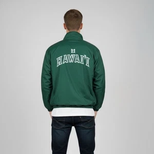 Chaqueta cortavientos Hawaii Warriors para hombre XL verde cremallera completa empaquetable ligera - Imagen 1 de 17