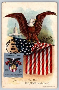 #3560 US Military Academy West Point FDC Maxi Card on Used Vintage Embossed PC - Picture 1 of 2