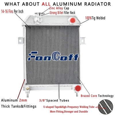 3-Row Radiator For Jaguar MK1 MK I 1955-1958/MK2 MK II 1959-1967/S-Type 1963-67 - Image 1 of 4