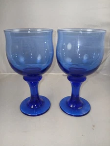 Libbey Cobalt Blue Goblet -- 2pcs - Picture 1 of 7
