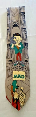 Corbata vintage 100 % seda 1992 revista Mad Alfred E Neuman Foto 1 de 4