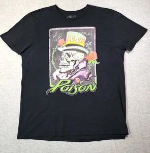 Rock Band Poison Skull Roses Logo Tee Shirt New - Picture 1 of 1