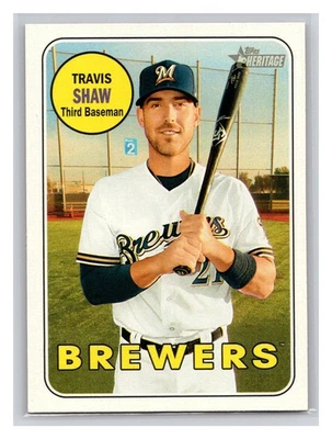 2018 Topps Heritage #204 Travis Shaw - Image 1 of 2