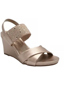 KAREN SCOTT Womens Beige Parrisa Round Toe Wedge Slip On Slingback Sandal 6.5 M - Picture 1 of 11