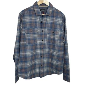 Jeremiah Franela a Cuadros Azul Manga Larga Hombre Alta Calidad - Imagen 1 de 6